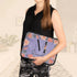 Floral Purple Monogram Custom Name Laptop Sleeve